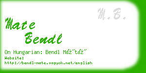 mate bendl business card